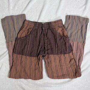 Striped Soul Flower Patchwork Pants